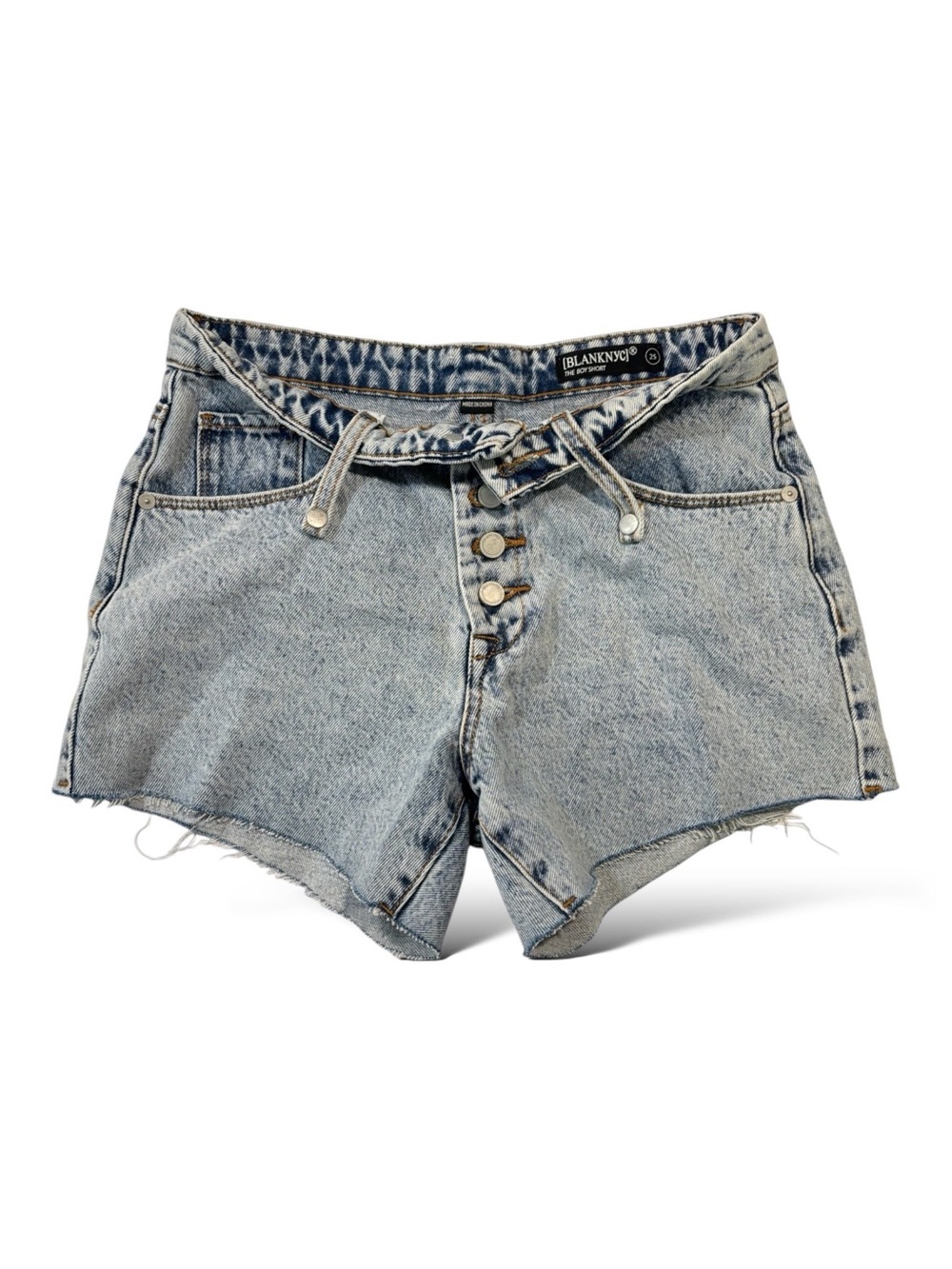 BlankNYC The Boy Short Washed Light Blue Denim Cutoff Size 26 MSRP $45